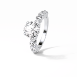 2.2 CT Portuguese Round Cut Dainty Style Moissanite Engagement Ring 4