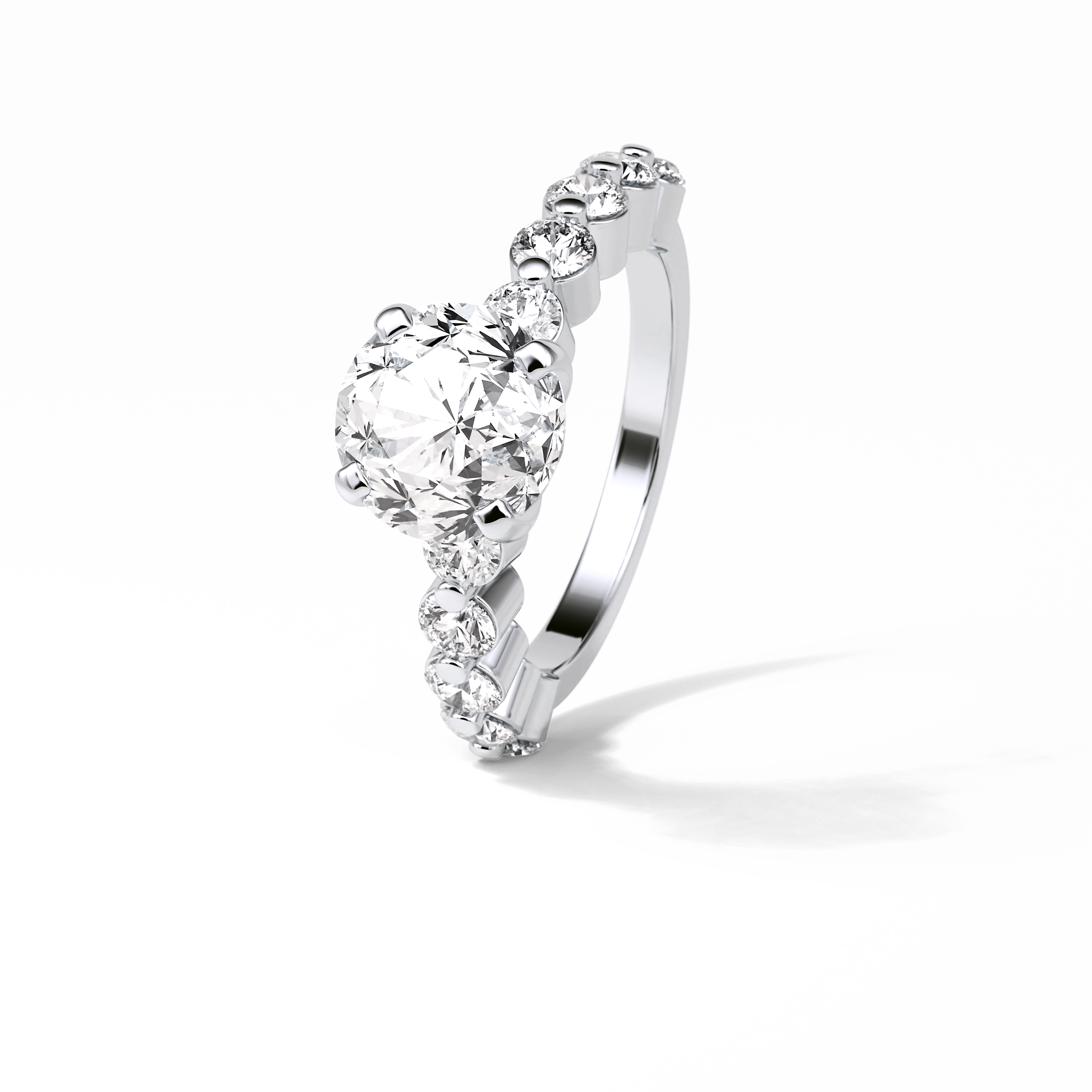 2.2 CT Portuguese Round Cut Dainty Style Moissanite Engagement Ring 4
