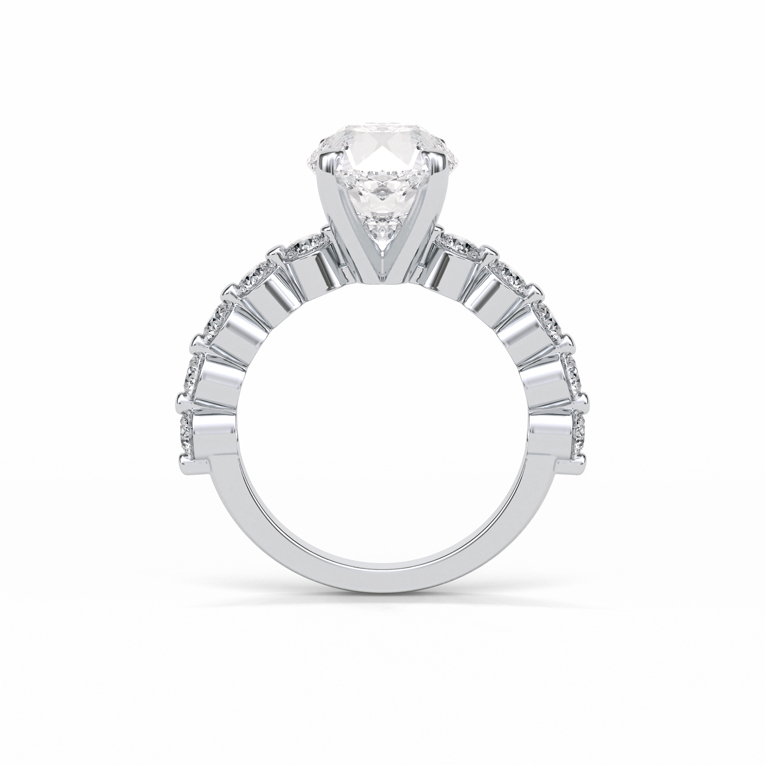 2.2 CT Portuguese Round Cut Dainty Style Moissanite Engagement Ring 5