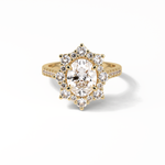1.91 CT Oval Cut Pave & Halo Style Moissanite Engagement Ring 8
