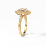 1.91 CT Oval Cut Pave & Halo Style Moissanite Engagement Ring 21