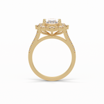 1.91 CT Oval Cut Pave & Halo Style Moissanite Engagement Ring 14