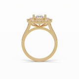 1.91 CT Oval Cut Pave & Halo Style Moissanite Engagement Ring 14