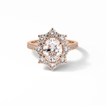 1.91 CT Oval Cut Pave & Halo Style Moissanite Engagement Ring 15