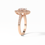 1.91 CT Oval Cut Pave & Halo Style Moissanite Engagement Ring 10