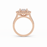 1.91 CT Oval Cut Pave & Halo Style Moissanite Engagement Ring 12