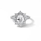 1.91 CT Oval Cut Pave & Halo Style Moissanite Engagement Ring 1