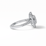1.91 CT Oval Cut Pave & Halo Style Moissanite Engagement Ring 4