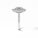 1.91 CT Oval Cut Pave & Halo Style Moissanite Engagement Ring 5