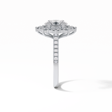 1.91 CT Oval Cut Pave & Halo Style Moissanite Engagement Ring 5