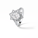 1.91 CT Oval Cut Pave & Halo Style Moissanite Engagement Ring 7