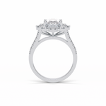 1.91 CT Oval Cut Pave & Halo Style Moissanite Engagement Ring 2