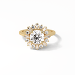 1.35 CT Round Cut Cluster Style Moissanite Engagement Ring 8