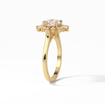 1.35 CT Round Cut Cluster Style Moissanite Engagement Ring 17