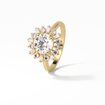 1.35 CT Round Cut Cluster Style Moissanite Engagement Ring 18