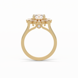 1.35 CT Round Cut Cluster Style Moissanite Engagement Ring 19