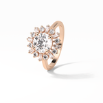 1.35 CT Round Cut Cluster Style Moissanite Engagement Ring 9