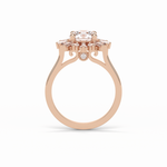 1.35 CT Round Cut Cluster Style Moissanite Engagement Ring 10