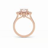 1.35 CT Round Cut Cluster Style Moissanite Engagement Ring 10