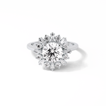 1.35 CT Round Cut Cluster Style Moissanite Engagement Ring 1