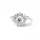 1.35 CT Round Cut Cluster Style Moissanite Engagement Ring 1