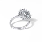 1.35 CT Round Cut Cluster Style Moissanite Engagement Ring 7