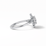 1.35 CT Round Cut Cluster Style Moissanite Engagement Ring 2