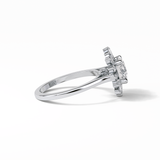 1.35 CT Round Cut Cluster Style Moissanite Engagement Ring 2