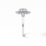 1.35 CT Round Cut Cluster Style Moissanite Engagement Ring 3