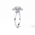 1.35 CT Round Cut Cluster Style Moissanite Engagement Ring 4