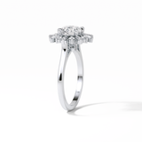 1.35 CT Round Cut Cluster Style Moissanite Engagement Ring 4