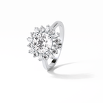 1.35 CT Round Cut Cluster Style Moissanite Engagement Ring 5
