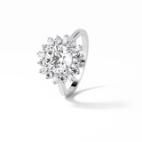 1.35 CT Round Cut Cluster Style Moissanite Engagement Ring 5