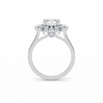 1.35 CT Round Cut Cluster Style Moissanite Engagement Ring 6