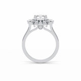 1.35 CT Round Cut Cluster Style Moissanite Engagement Ring 6