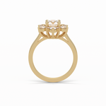 1.0 CT Round Cut Cluster Style Moissanite Engagement Ring 17