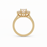 1.0 CT Round Cut Cluster Style Moissanite Engagement Ring 17