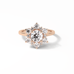 1.0 CT Round Cut Cluster Style Moissanite Engagement Ring 15