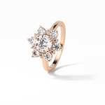 1.0 CT Round Cut Cluster Style Moissanite Engagement Ring 12