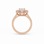 1.0 CT Round Cut Cluster Style Moissanite Engagement Ring 13