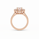 1.0 CT Round Cut Cluster Style Moissanite Engagement Ring 13