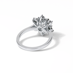 1.0 CT Round Cut Cluster Style Moissanite Engagement Ring 5