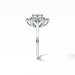 1.0 CT Round Cut Cluster Style Moissanite Engagement Ring 2