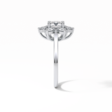 1.0 CT Round Cut Cluster Style Moissanite Engagement Ring 2
