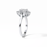 1.0 CT Round Cut Cluster Style Moissanite Engagement Ring 7