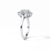 1.0 CT Round Cut Cluster Style Moissanite Engagement Ring 7