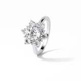 1.0 CT Round Cut Cluster Style Moissanite Engagement Ring 3