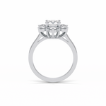 1.0 CT Round Cut Cluster Style Moissanite Engagement Ring 4