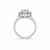 1.0 CT Round Cut Cluster Style Moissanite Engagement Ring 4