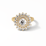 1.0 CT Round Cut Halo Style Moissanite Engagement Ring 15